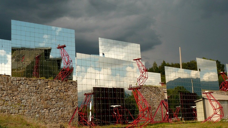 Flat panel mirrors used for Solar energy