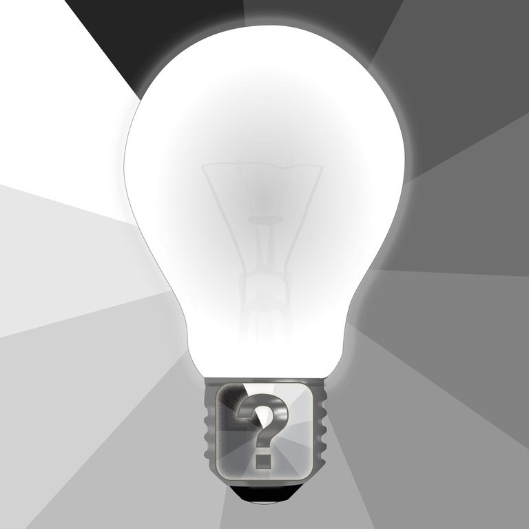 Light bulb with a question mark 